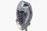 Amethyst Geode with Calcite on Metal Stand - Uruguay #199665-3